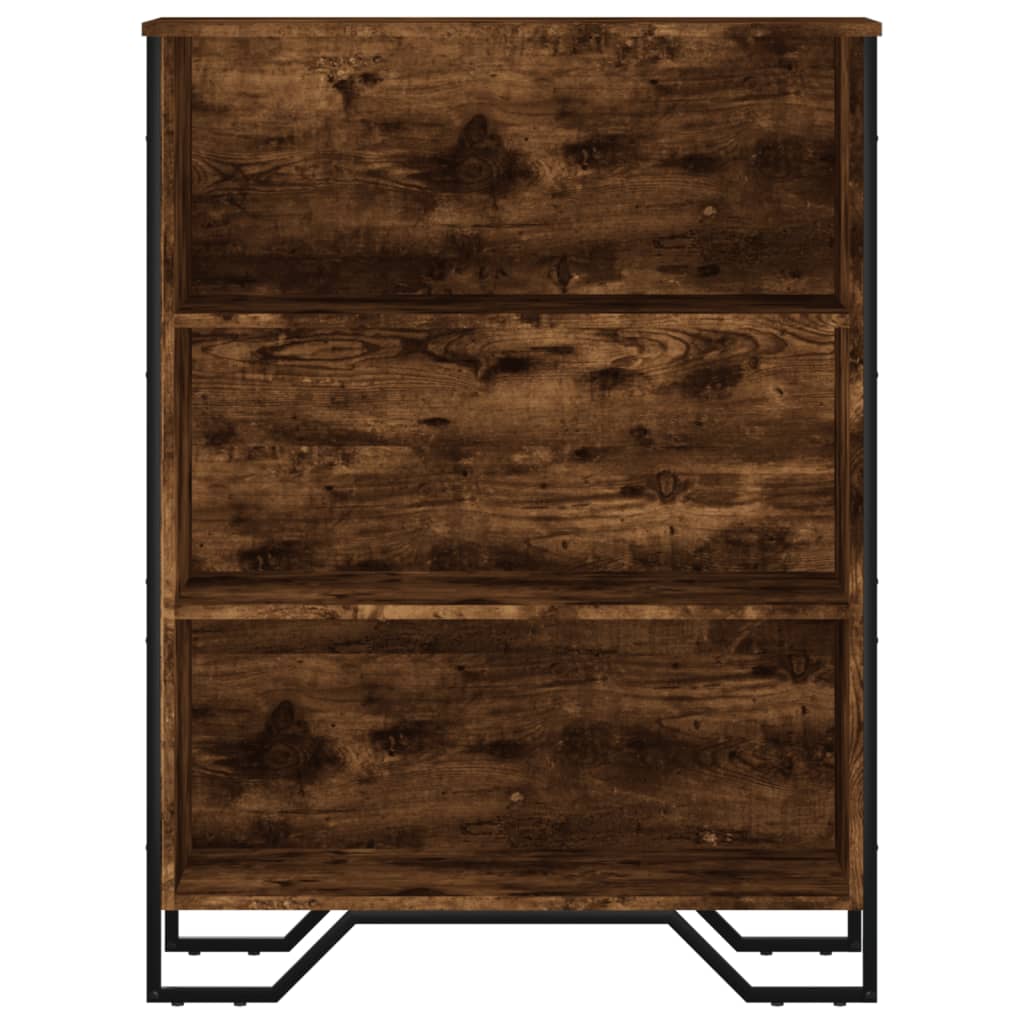 füstös tölgy színű szerelt fa könyvszekrény 80 x 31 x 106 cm