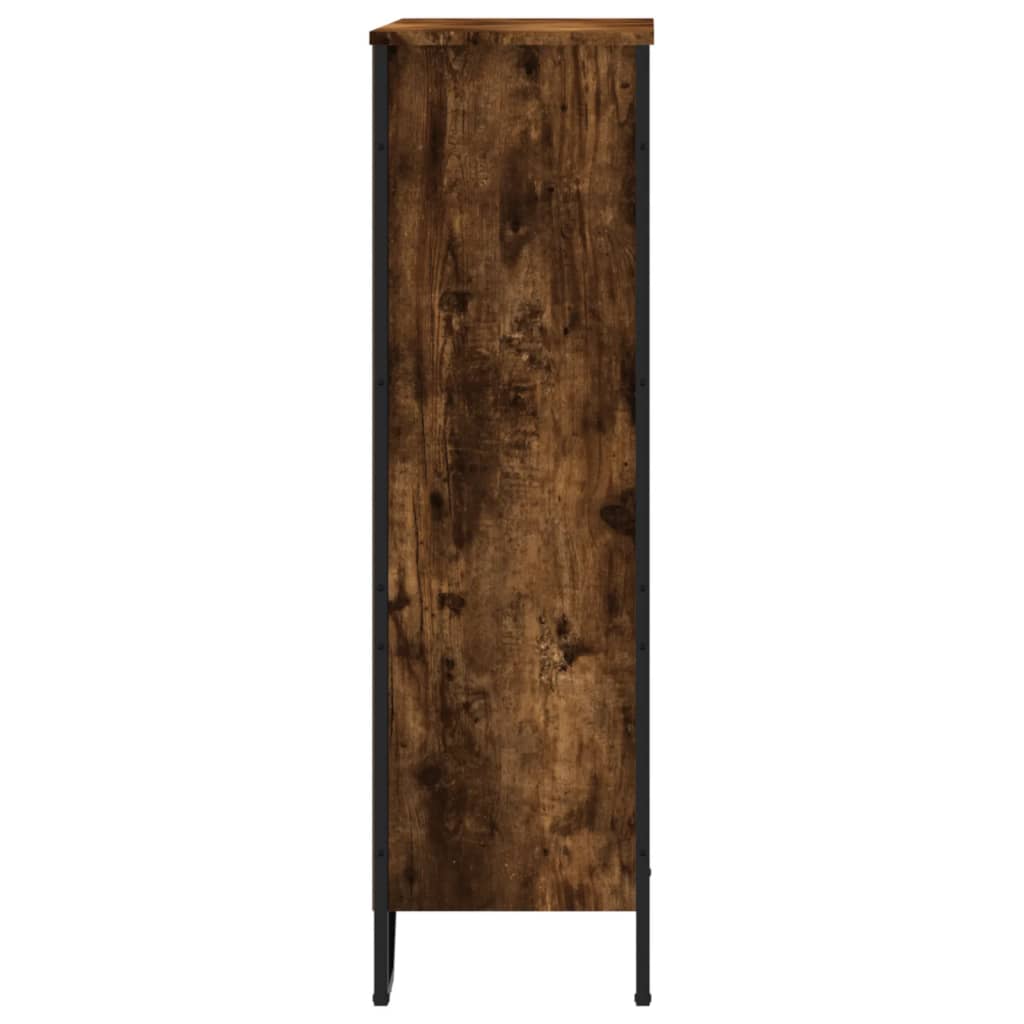 füstös tölgy színű szerelt fa könyvszekrény 80 x 31 x 106 cm