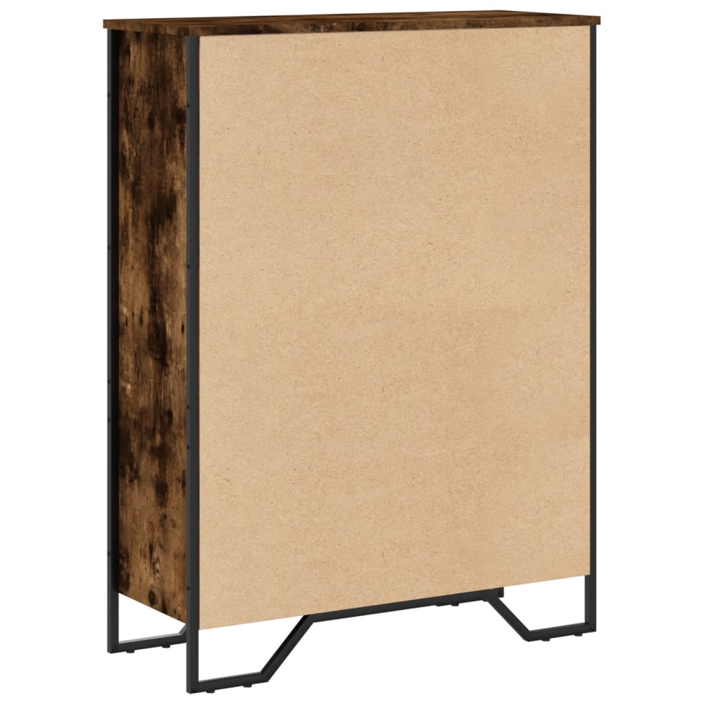 füstös tölgy színű szerelt fa könyvszekrény 80 x 31 x 106 cm