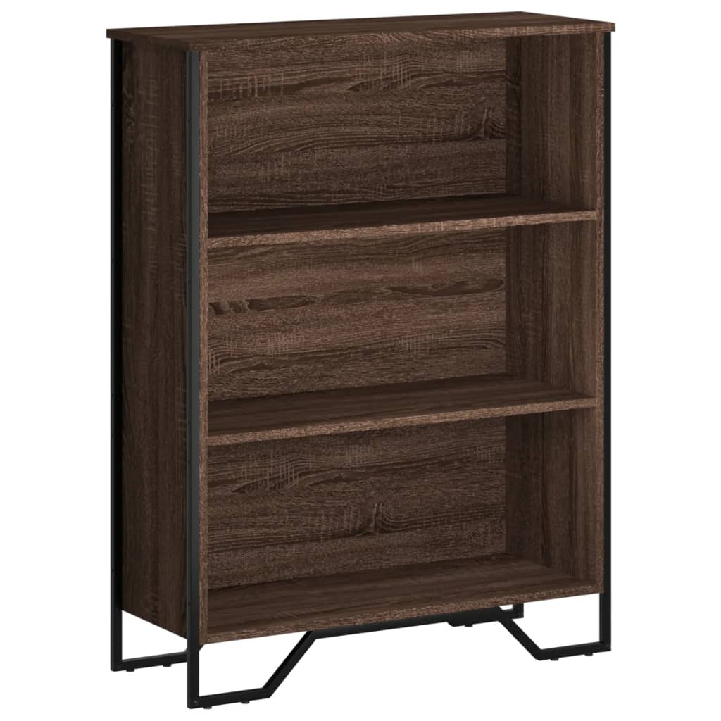 barna tölgy színű szerelt fa könyvszekrény 80 x 31 x 106 cm