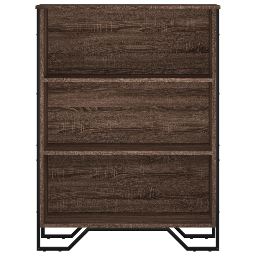 barna tölgy színű szerelt fa könyvszekrény 80 x 31 x 106 cm