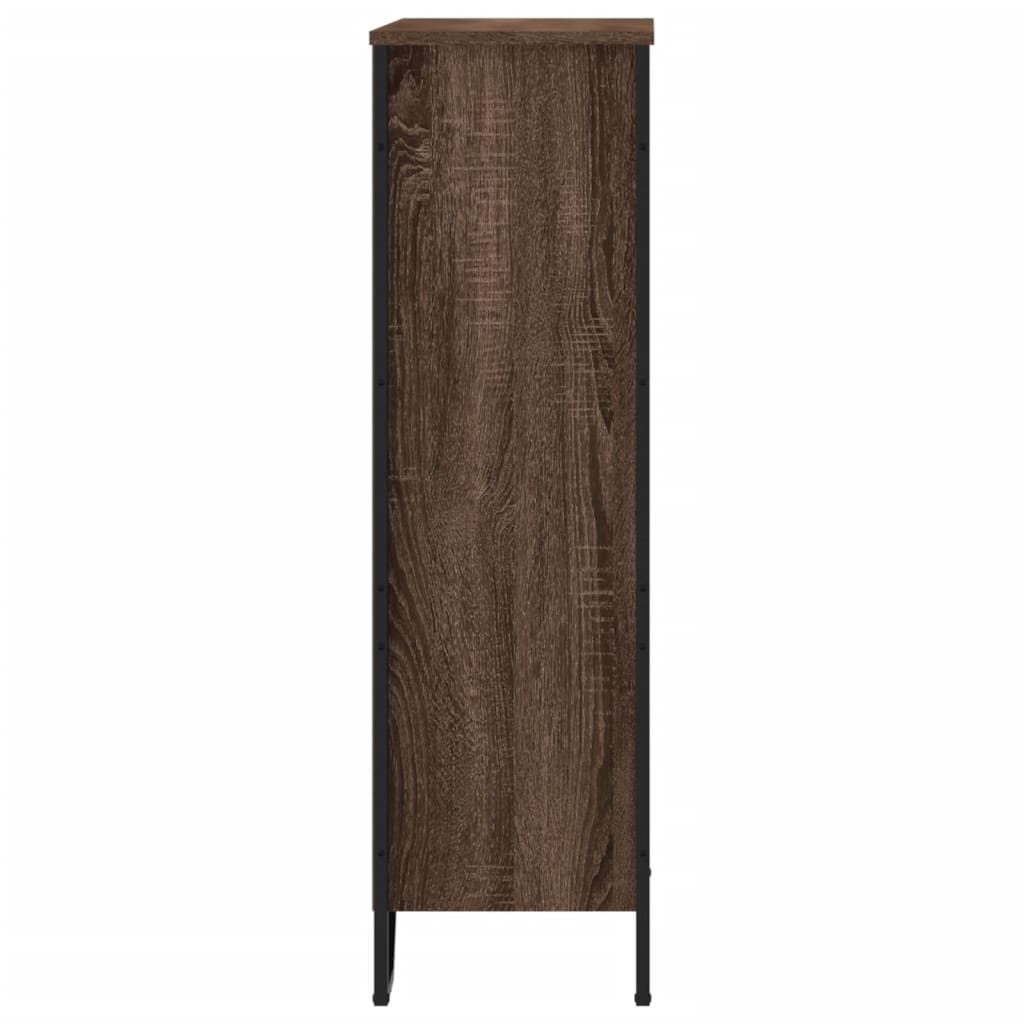 barna tölgy színű szerelt fa könyvszekrény 80 x 31 x 106 cm