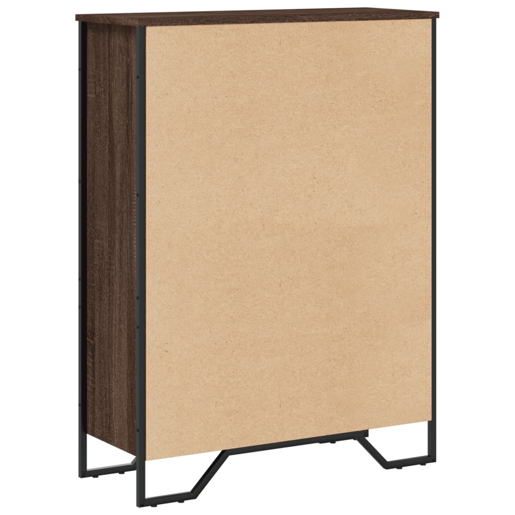 barna tölgy színű szerelt fa könyvszekrény 80 x 31 x 106 cm