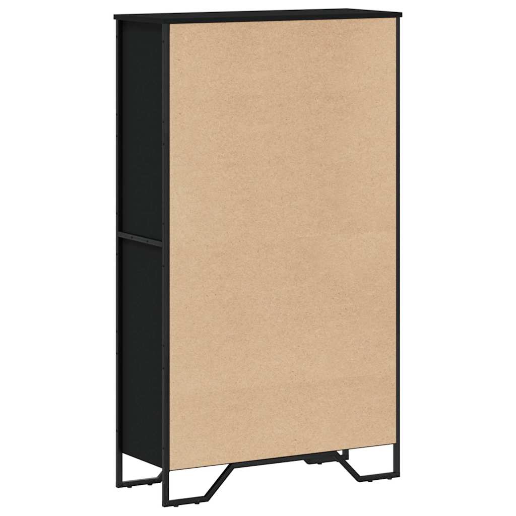 fekete szerelt fa könyvszekrény 80 x 31 x 137,5 cm