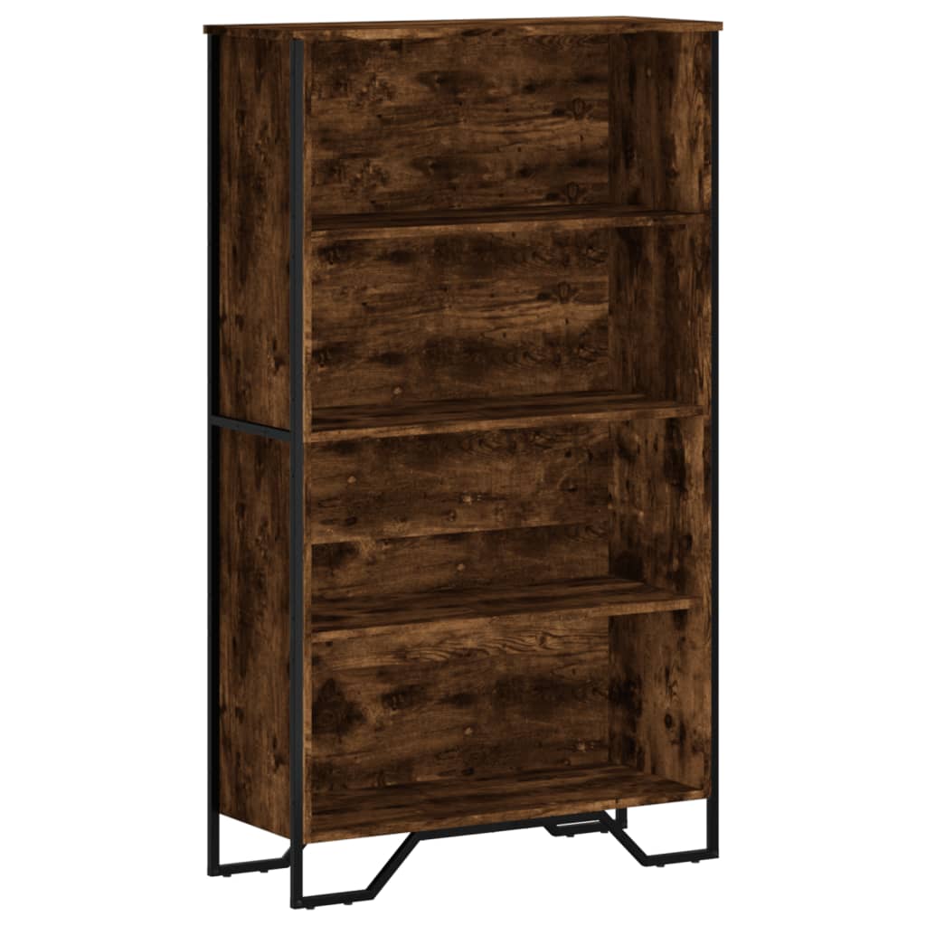 füstös tölgy színű szerelt fa könyvszekrény 80 x 31 x 137,5 cm