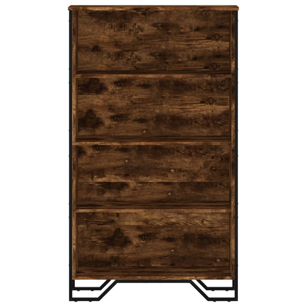 füstös tölgy színű szerelt fa könyvszekrény 80 x 31 x 137,5 cm