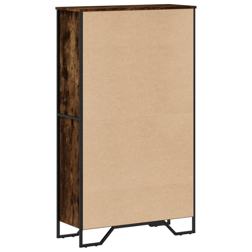 füstös tölgy színű szerelt fa könyvszekrény 80 x 31 x 137,5 cm