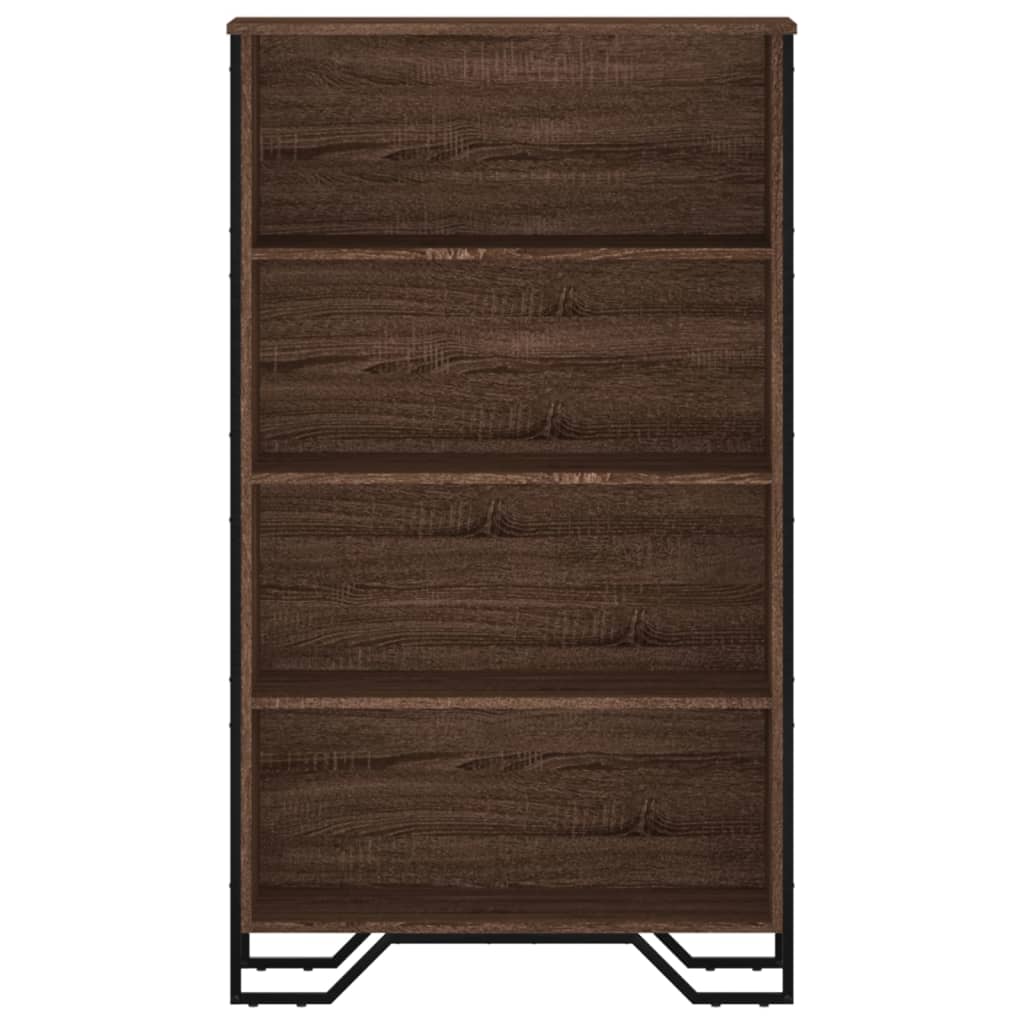 barna tölgy színű szerelt fa könyvszekrény 80 x 31 x 137,5 cm