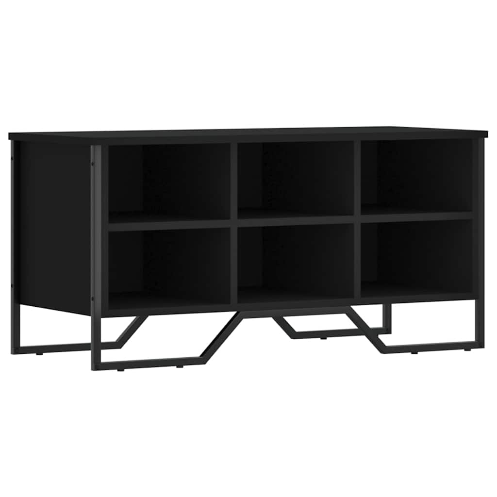 fekete szerelt fa cipőszekrény 90 x 38 x 45,5 cm