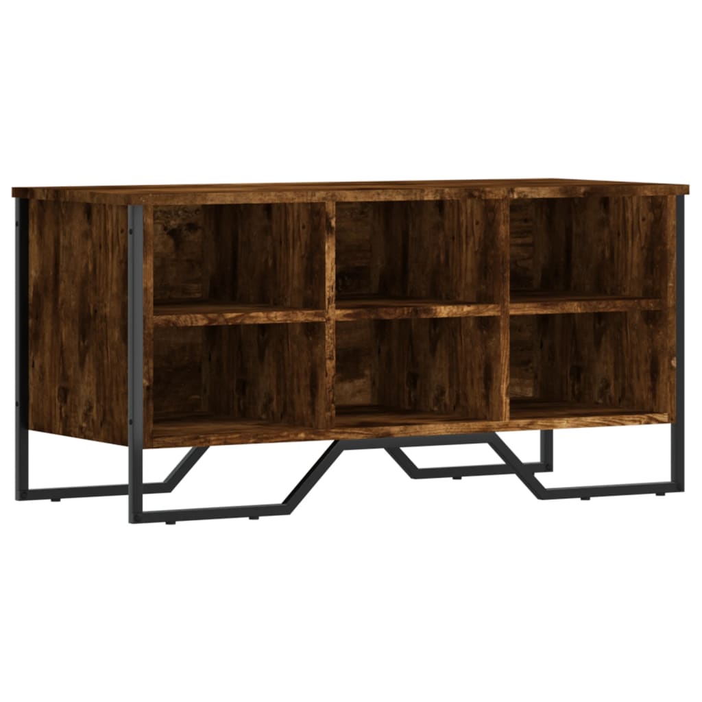 füstös tölgy színű szerelt fa cipőszekrény 90 x 38 x 45,5 cm