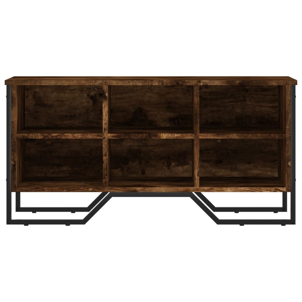 füstös tölgy színű szerelt fa cipőszekrény 90 x 38 x 45,5 cm