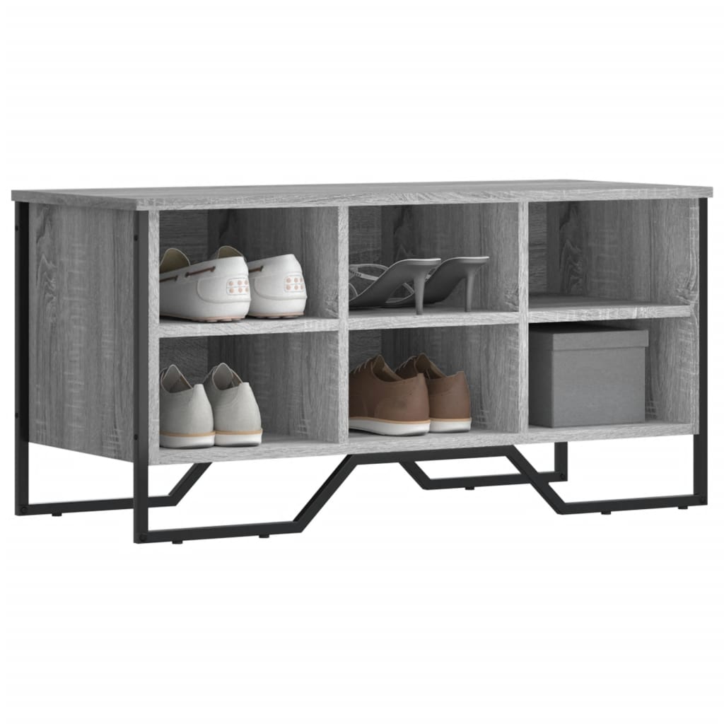 szürke sonoma színű szerelt fa cipőszekrény 90 x 38 x 45,5 cm