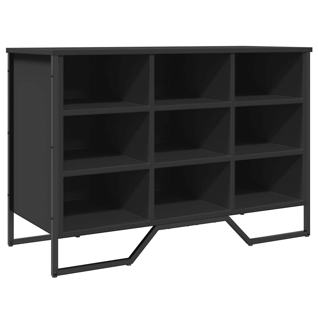 fekete szerelt fa cipőszekrény 90 x 38 x 61,5 cm
