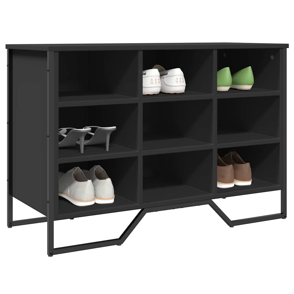 fekete szerelt fa cipőszekrény 90 x 38 x 61,5 cm