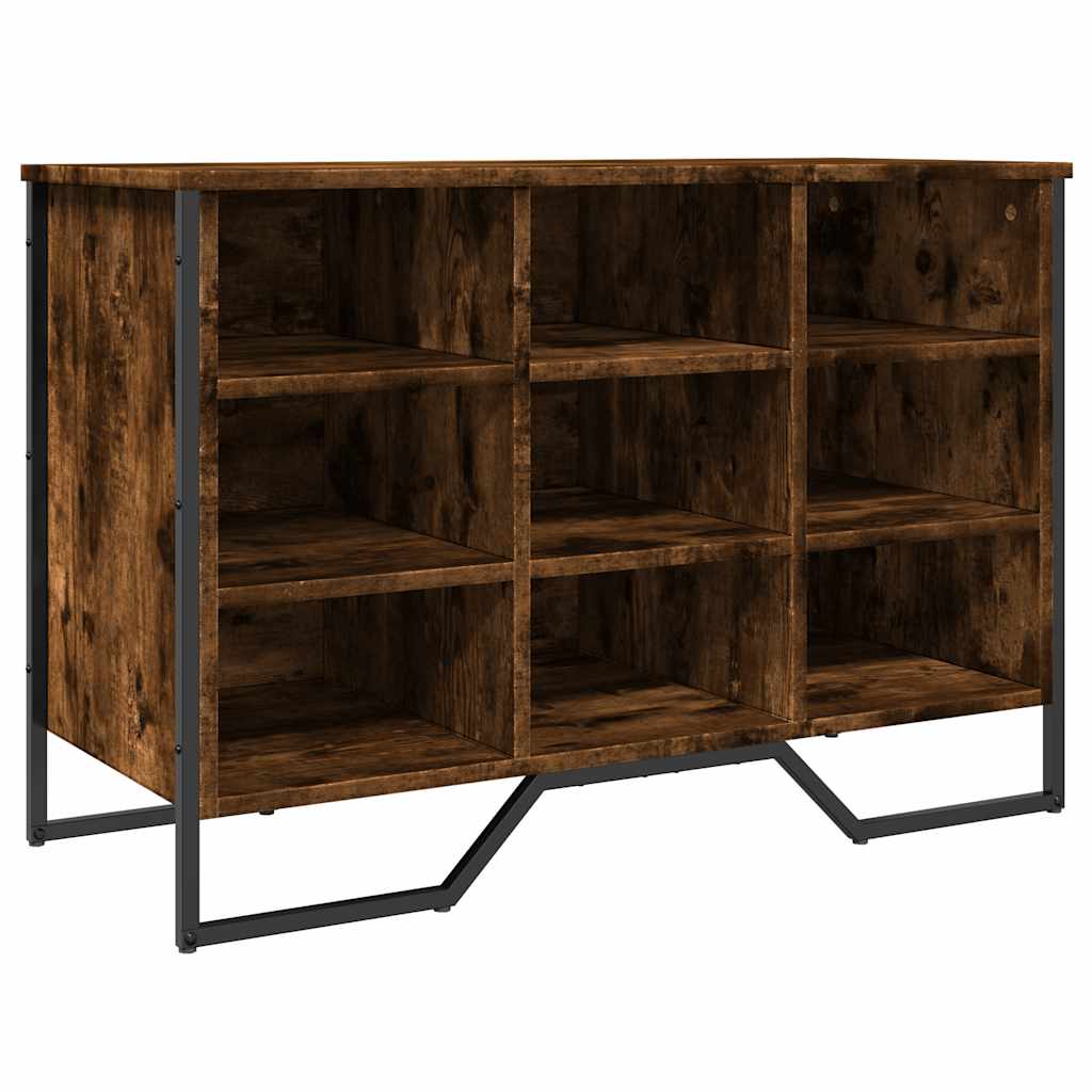 füstös tölgy színű szerelt fa cipőszekrény 90 x 38 x 61,5 cm