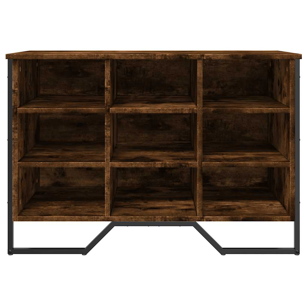 füstös tölgy színű szerelt fa cipőszekrény 90 x 38 x 61,5 cm