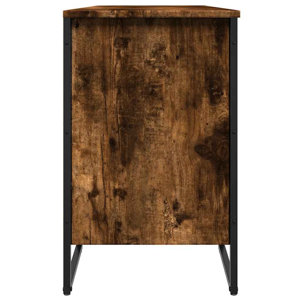 füstös tölgy színű szerelt fa cipőszekrény 90 x 38 x 61,5 cm