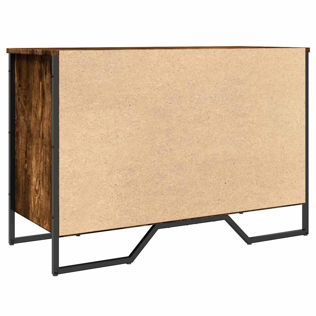 füstös tölgy színű szerelt fa cipőszekrény 90 x 38 x 61,5 cm