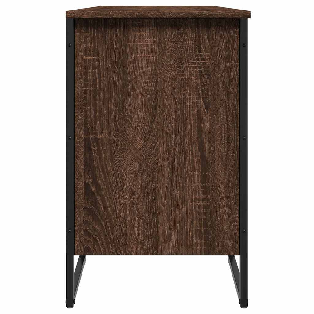 barna tölgy színű szerelt fa cipősszekrény 90 x 38 x 61,5 cm