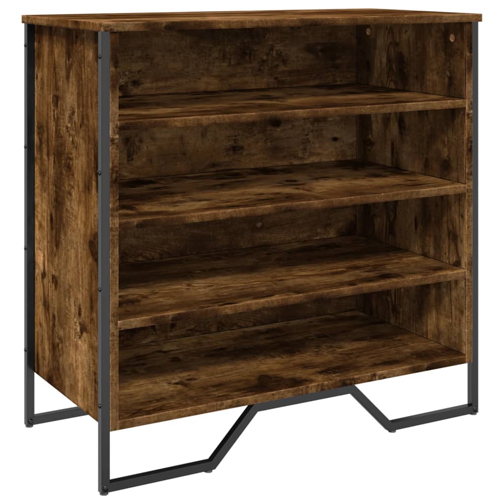 füstös tölgy színű szerelt fa cipőszekrény 80 x 38 x 78 cm