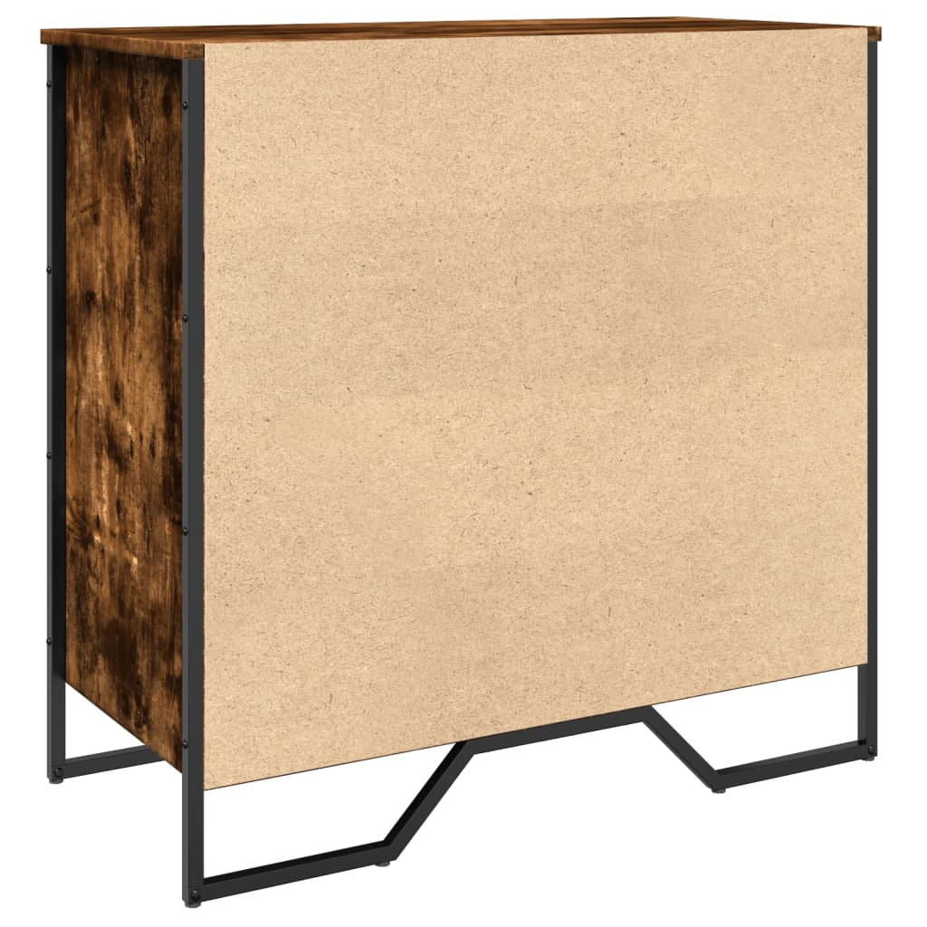 füstös tölgy színű szerelt fa cipőszekrény 80 x 38 x 78 cm