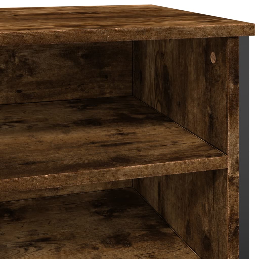 füstös tölgy színű szerelt fa cipőszekrény 80 x 38 x 78 cm