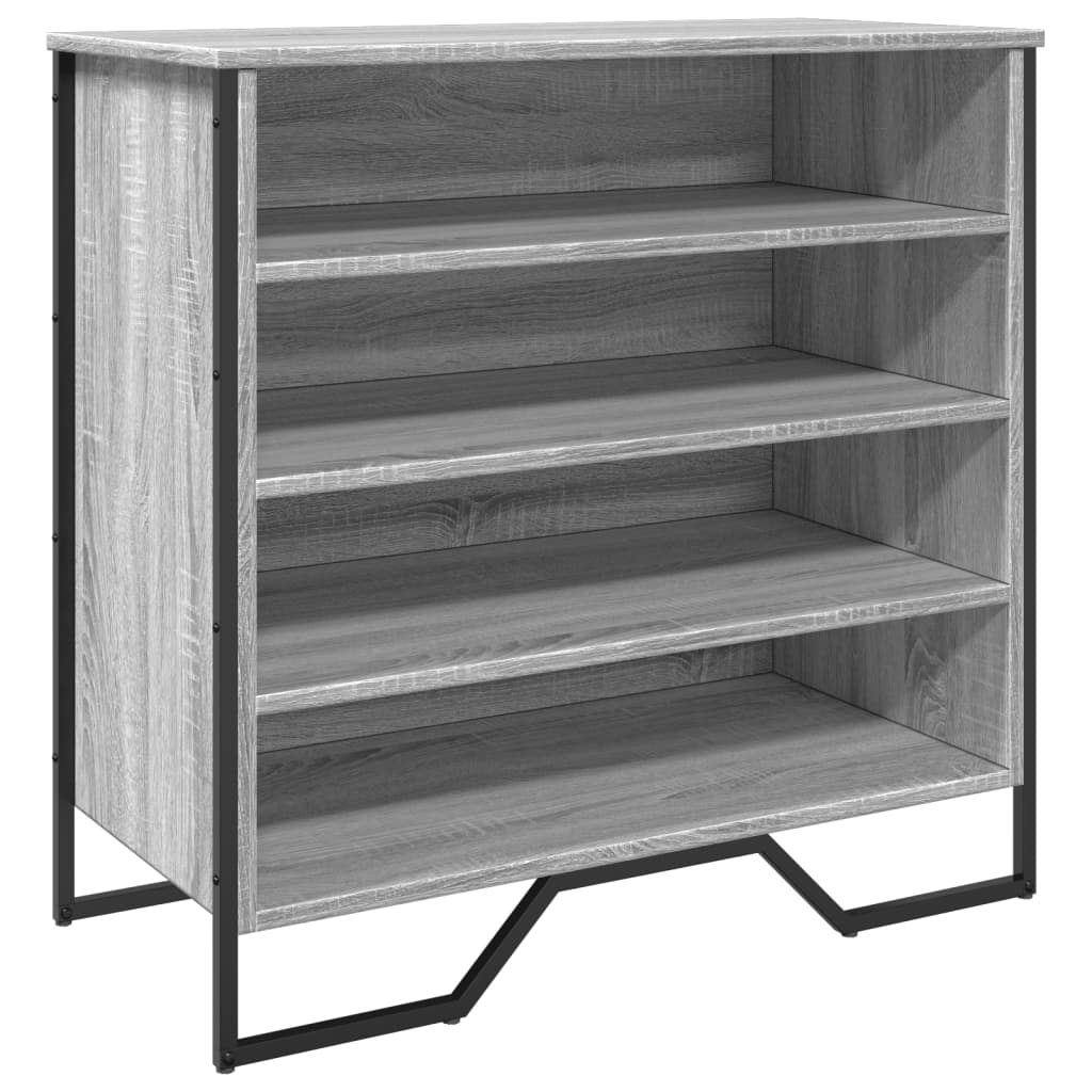szürke sonoma színű szerelt fa cipőszekrény 80 x 38 x 78 cm