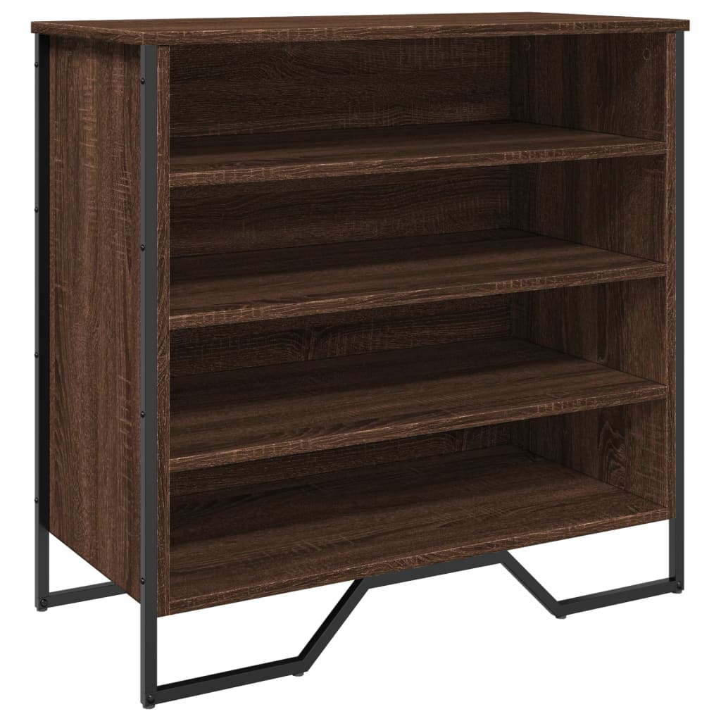 barna tölgy színű szerelt fa cipősszekrény 80 x 38 x 78 cm