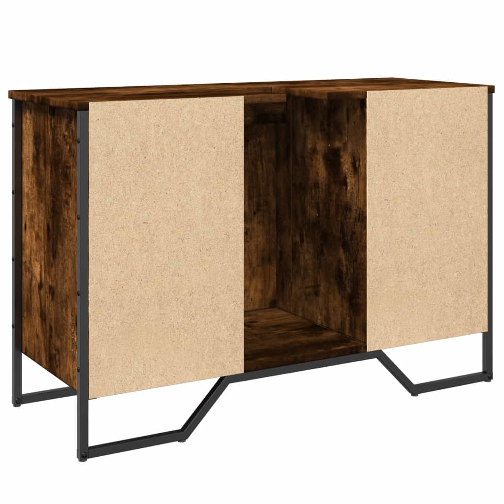füstös tölgy szerelt fa fürdőszobai mosdószekrény 91x35x60 cm