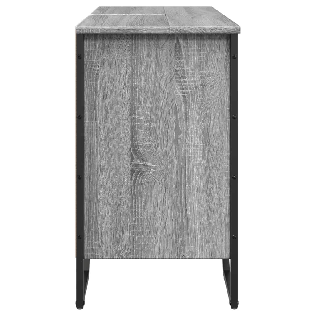szürke sonoma szerelt fa fürdőszobai mosdószekrény 91x35x60 cm