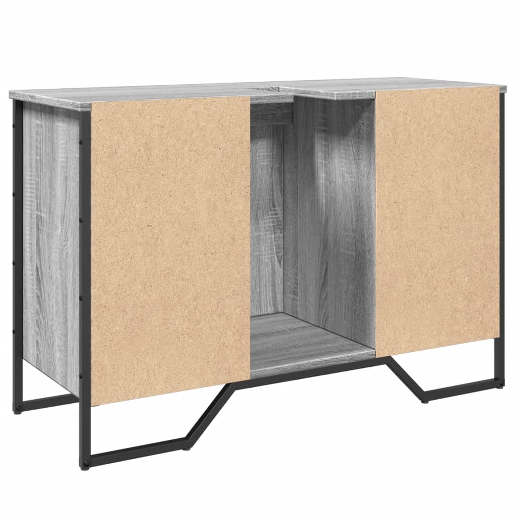 szürke sonoma szerelt fa fürdőszobai mosdószekrény 91x35x60 cm