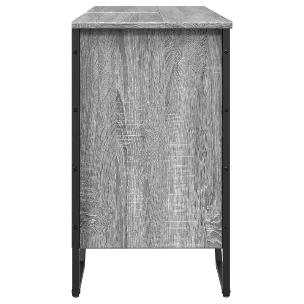 szürke sonoma szerelt fa fürdőszobai mosdószekrény 91x35x60 cm