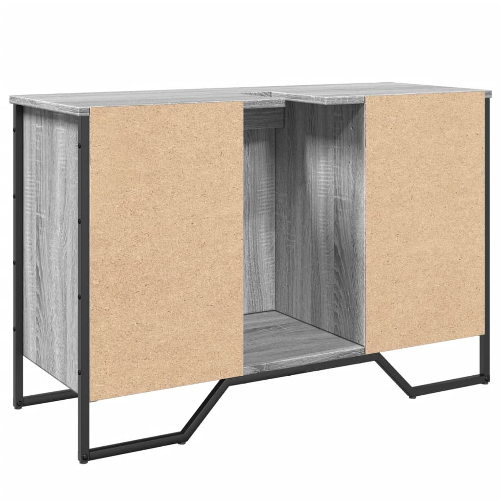 szürke sonoma szerelt fa fürdőszobai mosdószekrény 91x35x60 cm