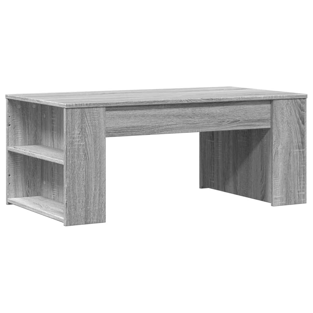 szürke sonoma színű szerelt fa dohányzóasztal 102 x 55 x 42 cm