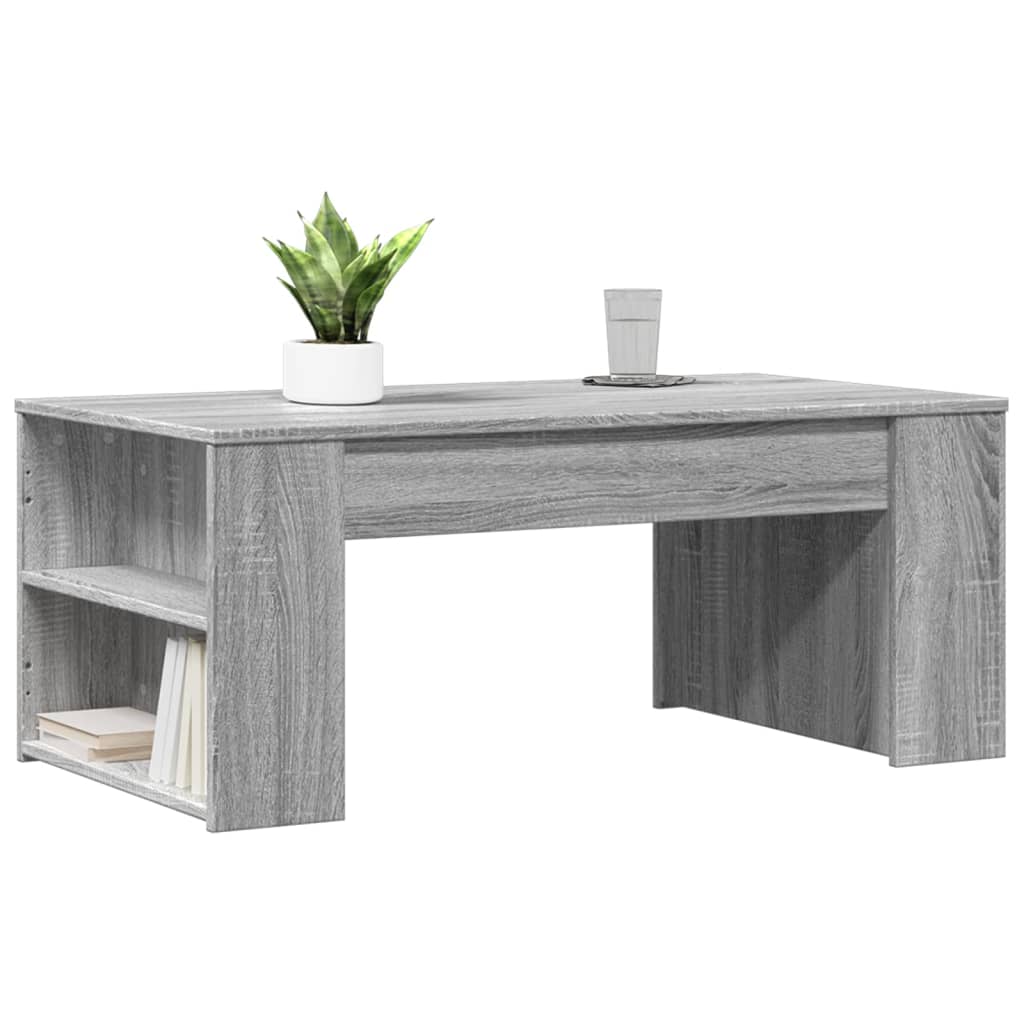 szürke sonoma színű szerelt fa dohányzóasztal 102 x 55 x 42 cm