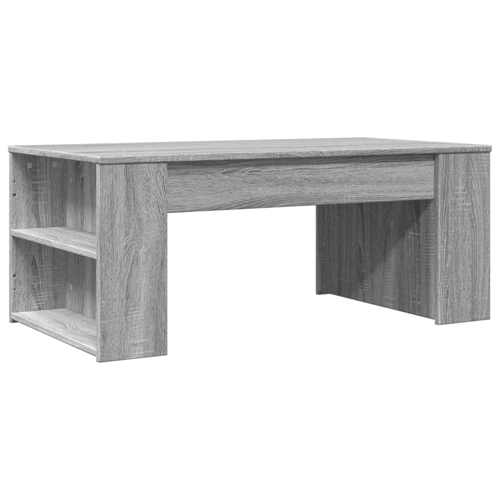 szürke sonoma színű szerelt fa dohányzóasztal 102 x 55 x 42 cm