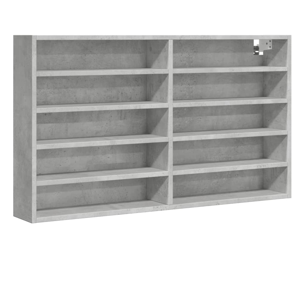 betonszürke szerelt fa vitrinszekrény 100 x 15 x 58 cm