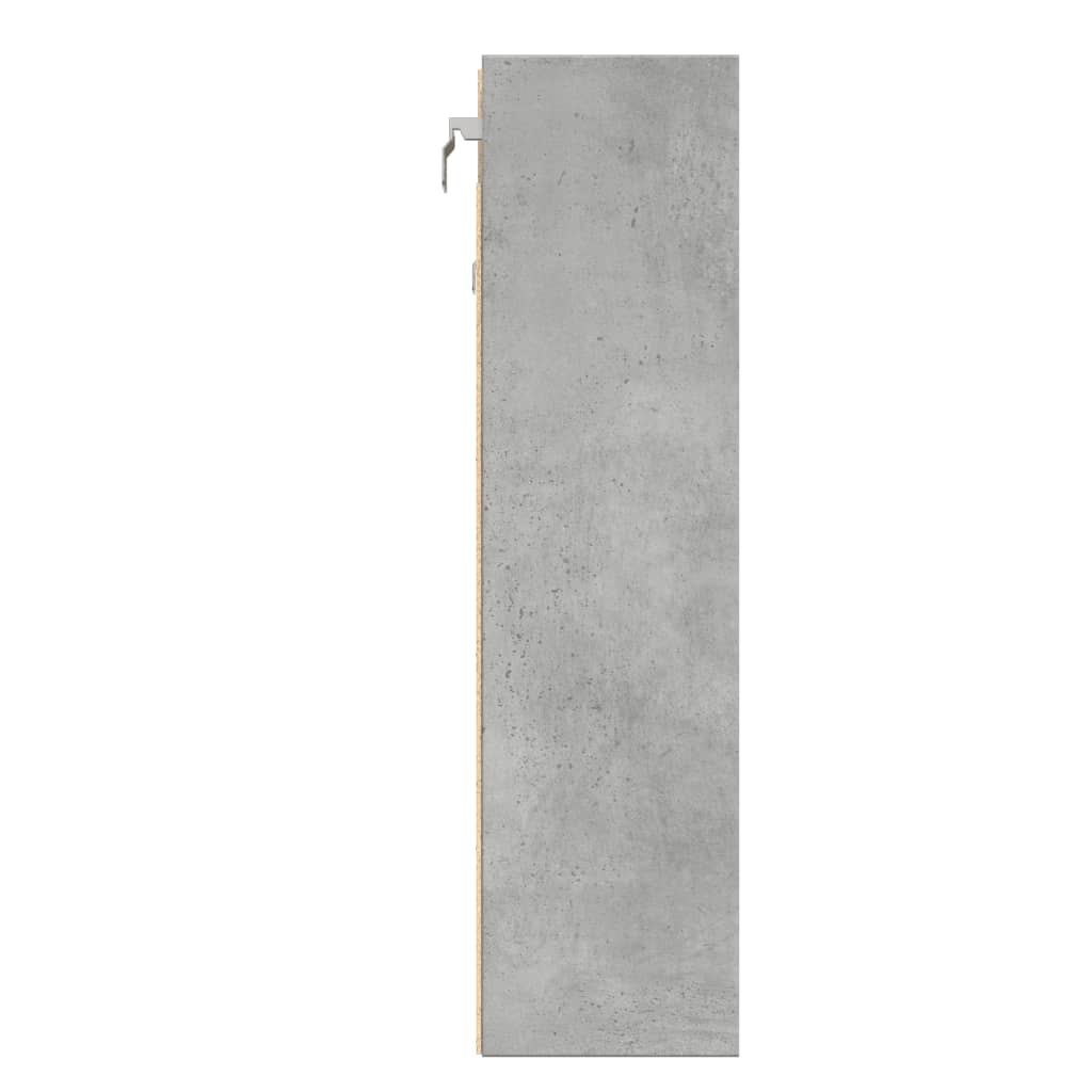 betonszürke szerelt fa vitrinszekrény 100 x 15 x 58 cm