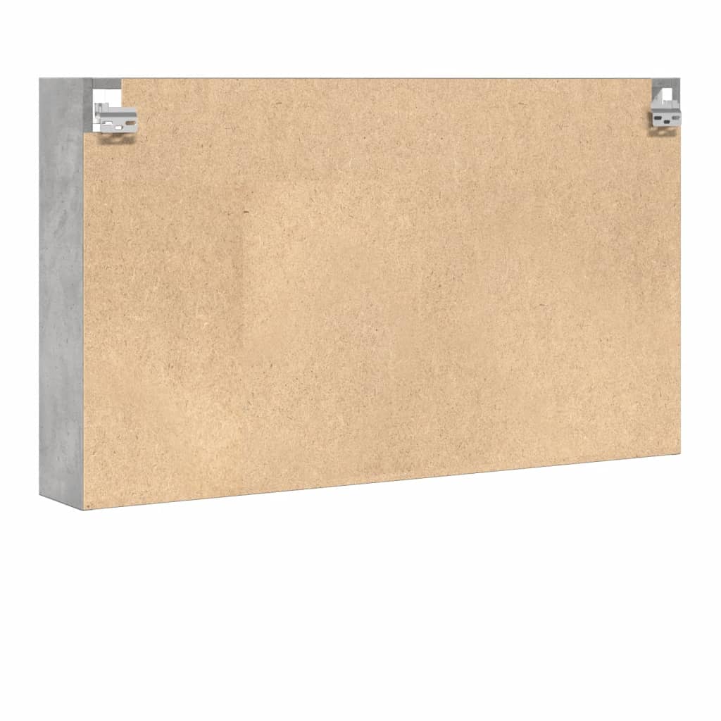 betonszürke szerelt fa vitrinszekrény 100 x 15 x 58 cm