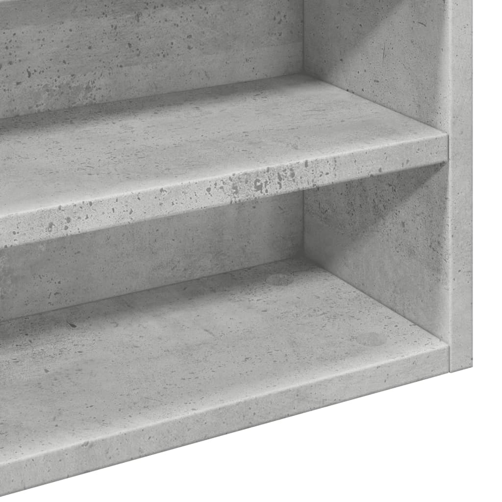 betonszürke szerelt fa vitrinszekrény 100 x 15 x 58 cm