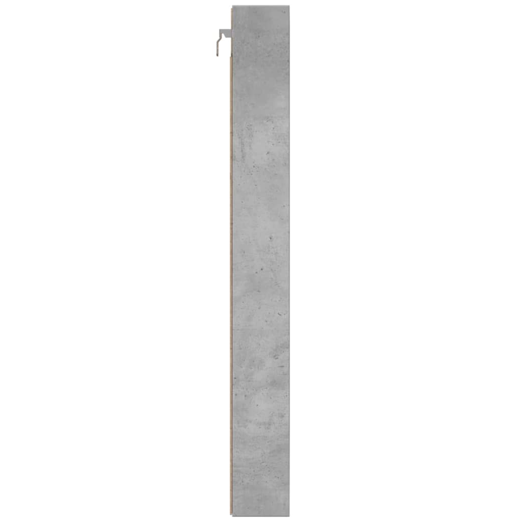 betonszürke szerelt fa vitrinszekrény 100 x 8,5 x 75 cm
