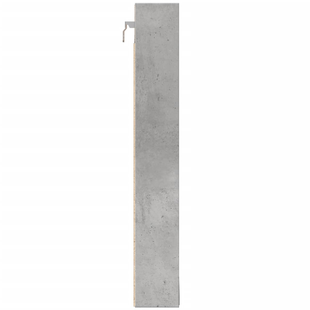 betonszürke szerelt fa vitrinszekrény 100 x 8,5 x 58 cm