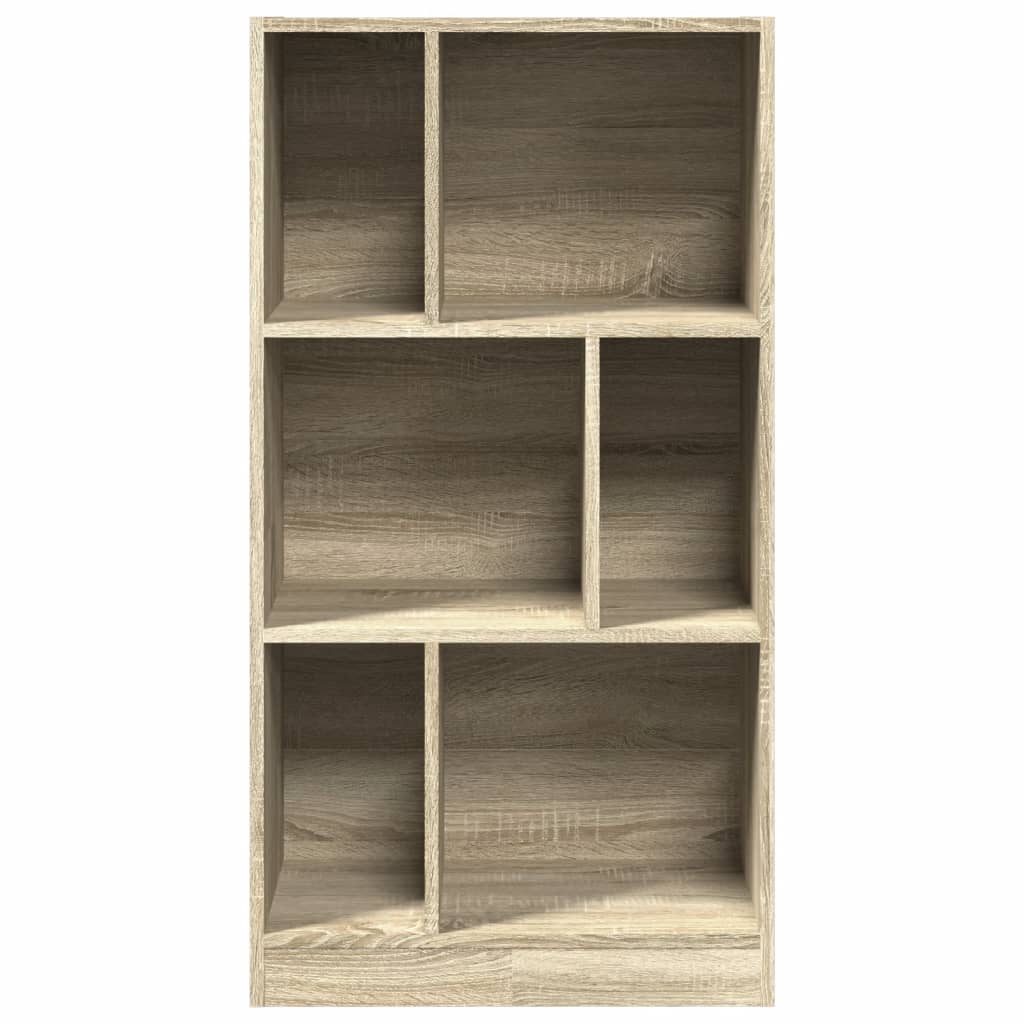 sonoma tölgy színű szerelt fa könyvszekrény 57x28,5x107,5 cm