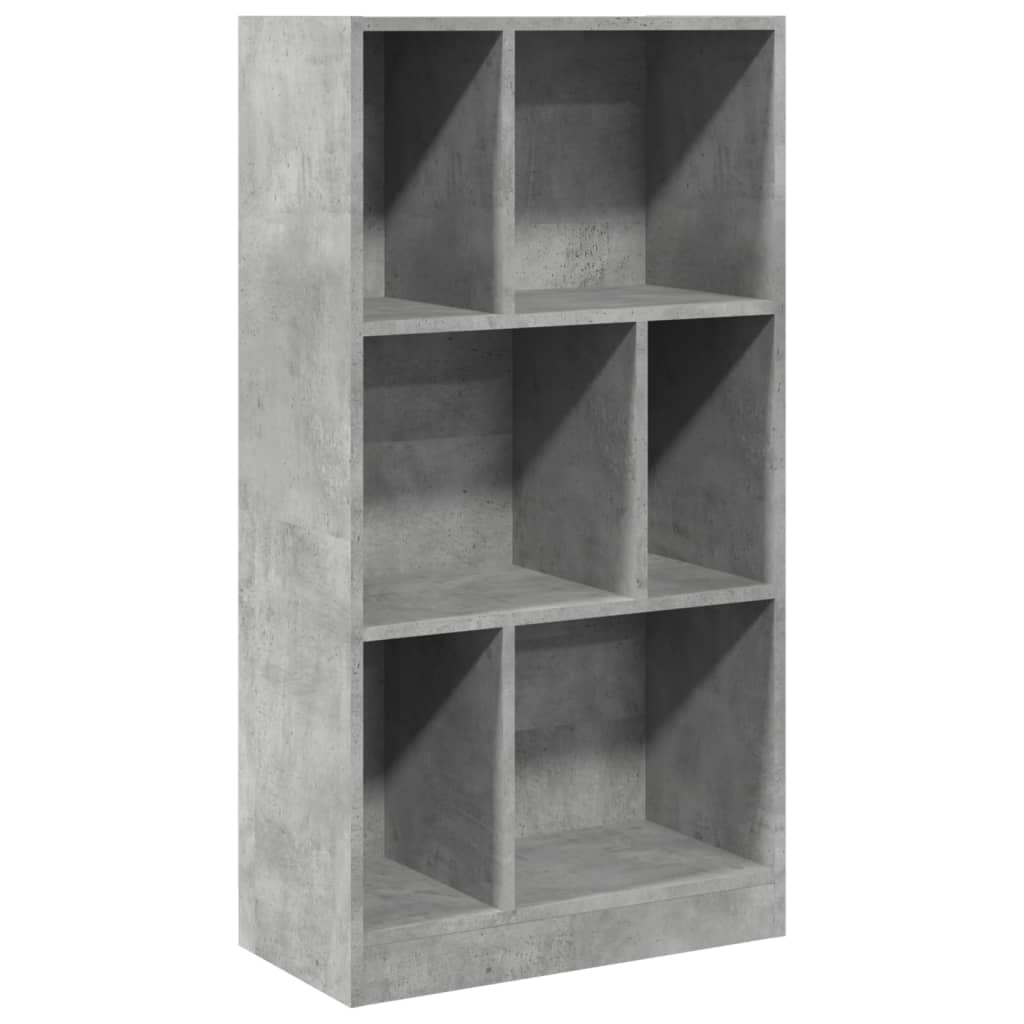 betonszürke szerelt fa könyvespolc 57 x 28,5 x 107,5 cm