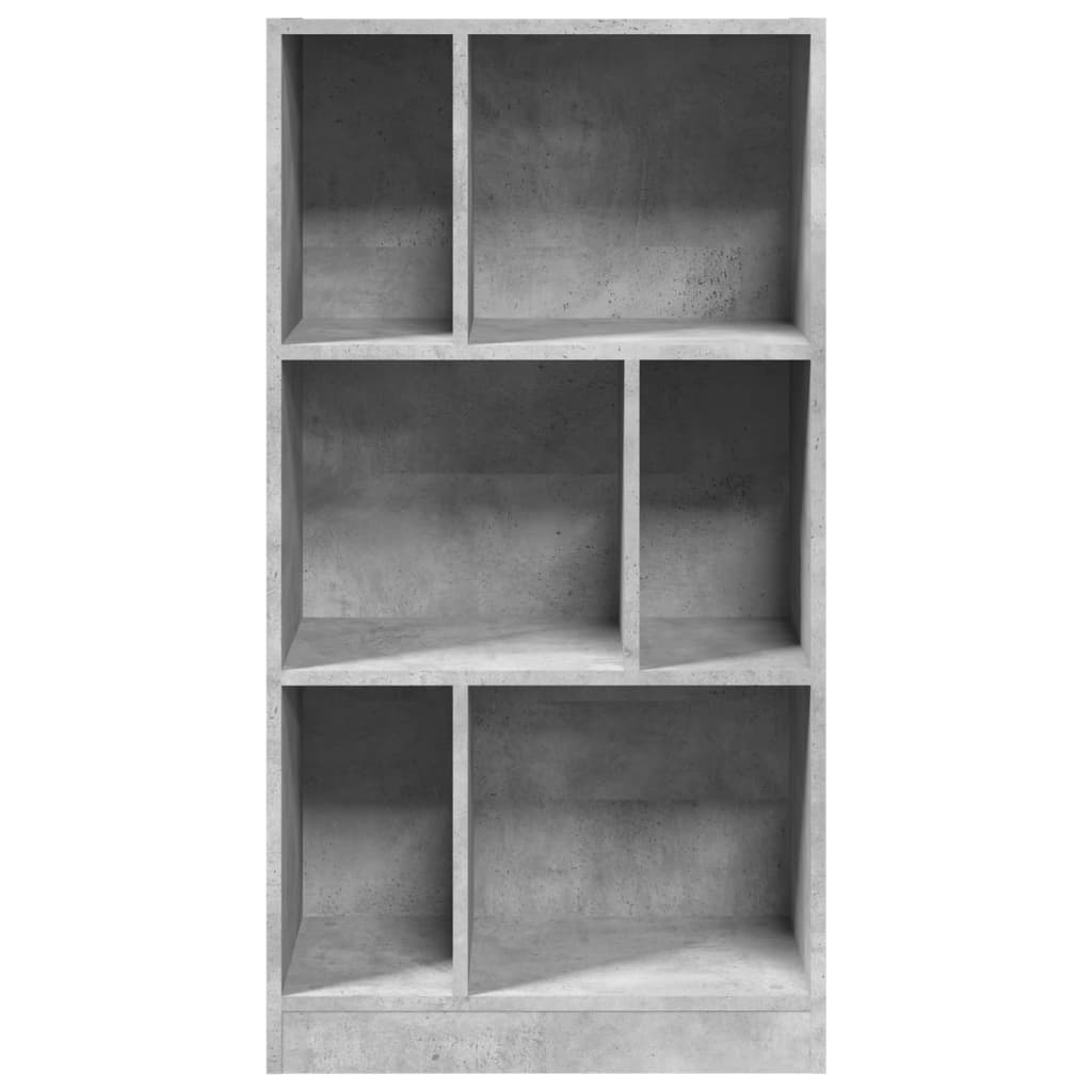 betonszürke szerelt fa könyvespolc 57 x 28,5 x 107,5 cm