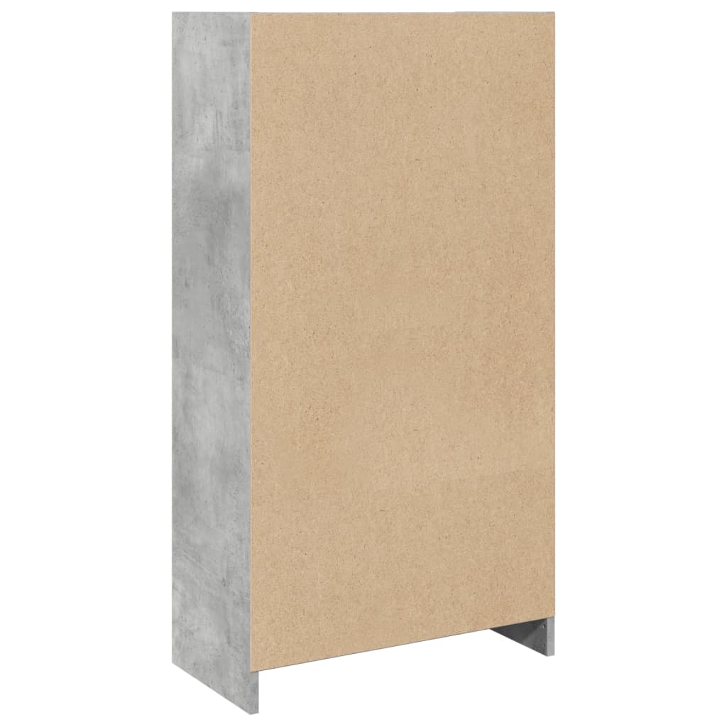 betonszürke szerelt fa könyvespolc 57 x 28,5 x 107,5 cm