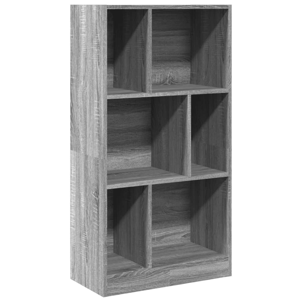 szürke sonoma színű szerelt fa könyvespolc 57 x 28,5 x 107,5 cm