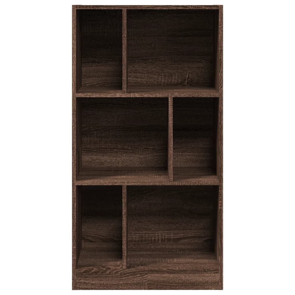 barna tölgy színű szerelt fa könyvszekrény 57x28,5x107,5 cm