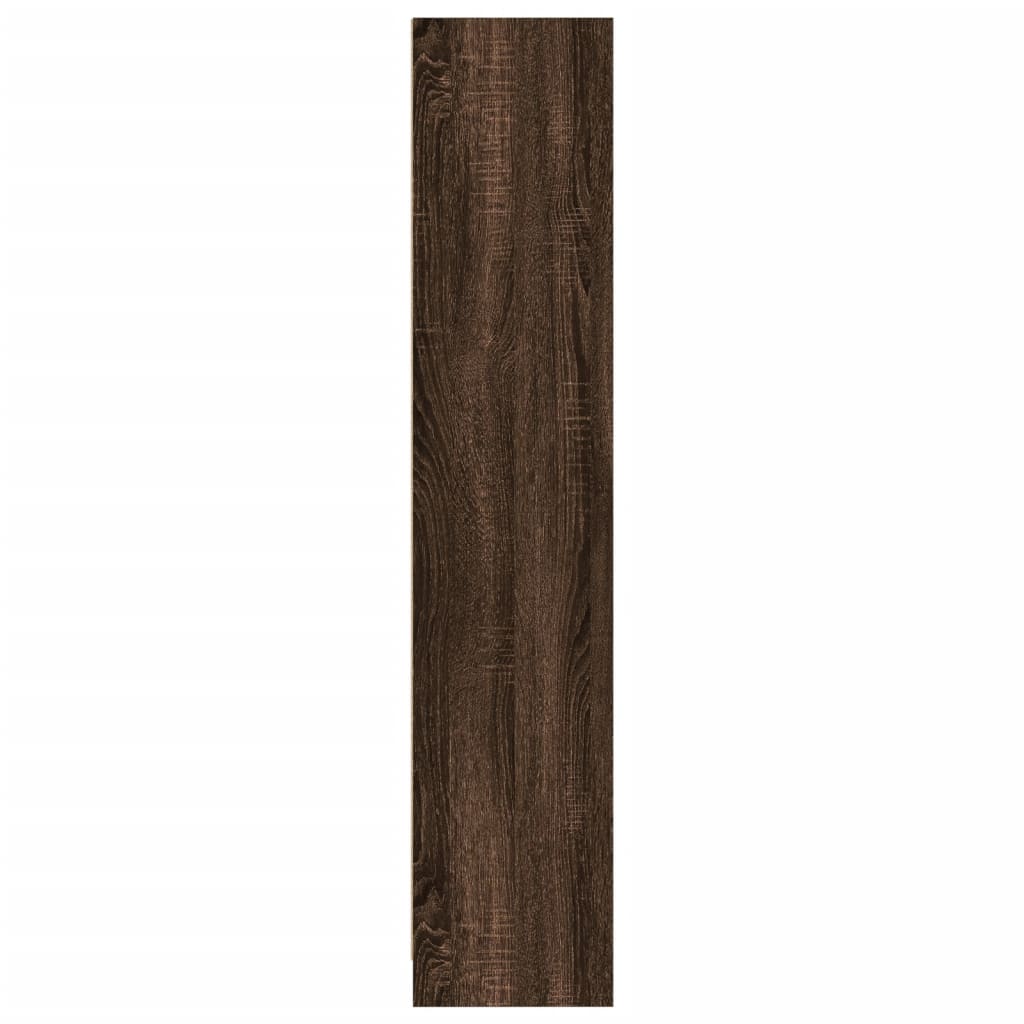 barna tölgy színű szerelt fa könyvszekrény 57x28,5x107,5 cm