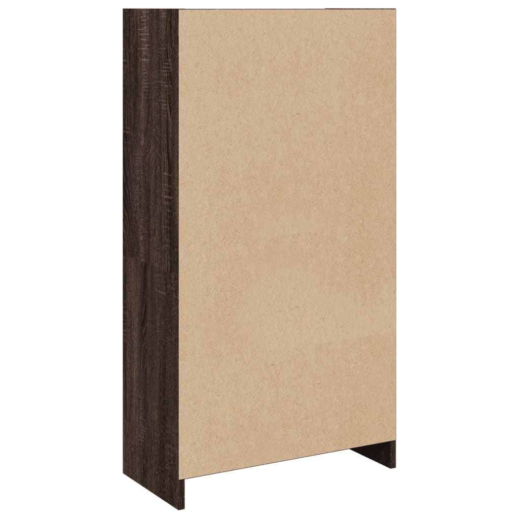 barna tölgy színű szerelt fa könyvszekrény 57x28,5x107,5 cm